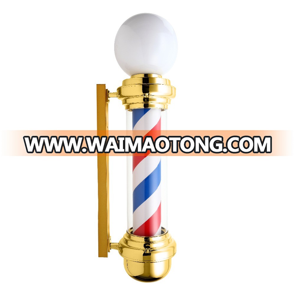 Factory direct sell professional customized golden rotating barber pole lamp